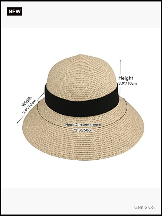 Straw Sun Hat Wide Brim Foldable Panama Roll Up Fedora UPF50+